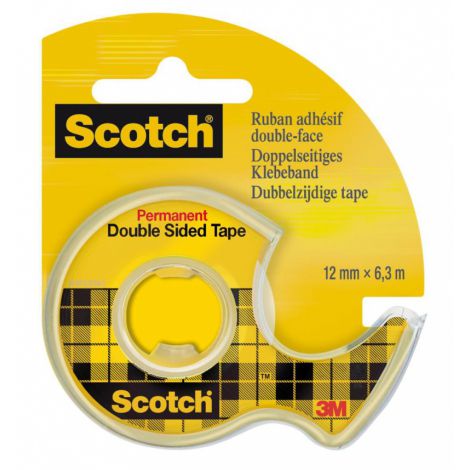 Taśma dwustronna Scotch 12mm x 6.3m, z dyspenserem